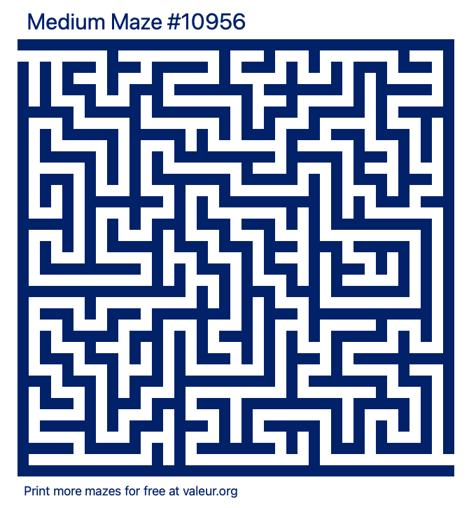 Free Printable Medium Maze number 10956