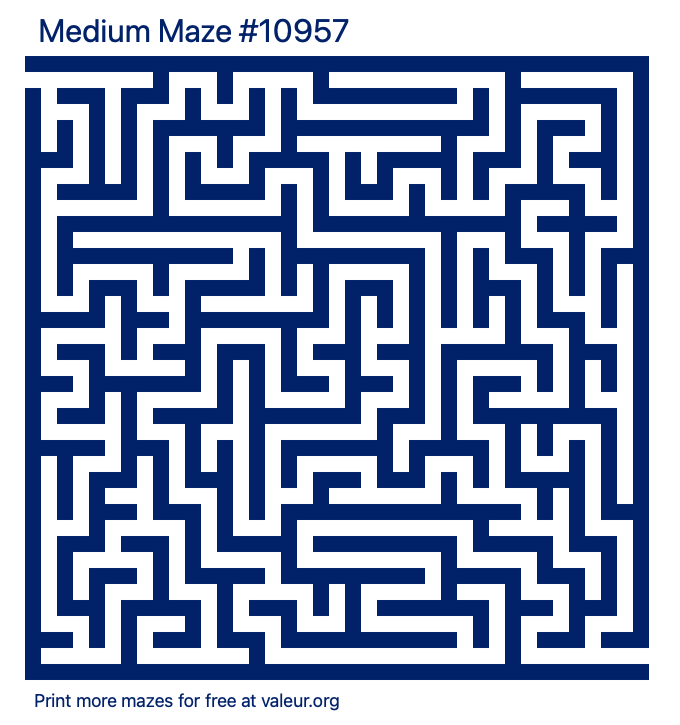 Free Printable Medium Maze number 10957