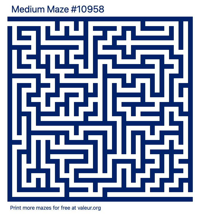 Free Printable Medium Maze number 10958