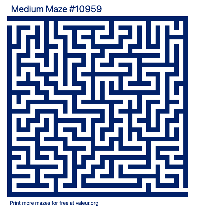 Free Printable Medium Maze number 10959
