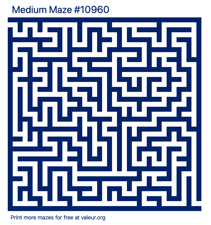Free Printable Medium Maze number 10960