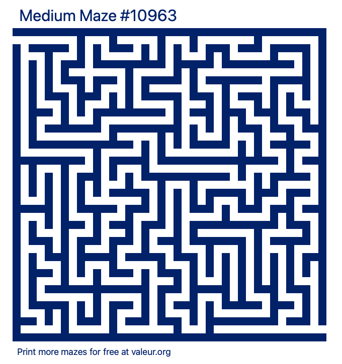 Free Printable Medium Maze number 10963