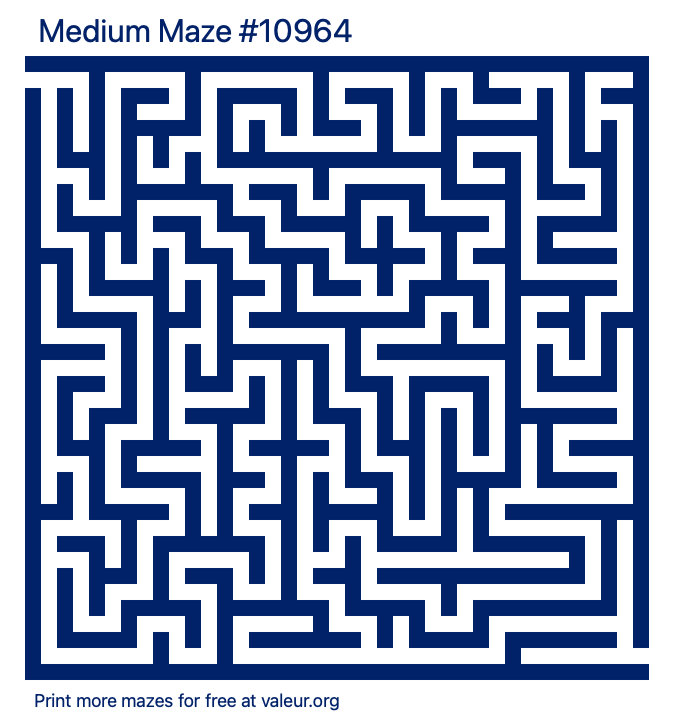 Free Printable Medium Maze number 10964