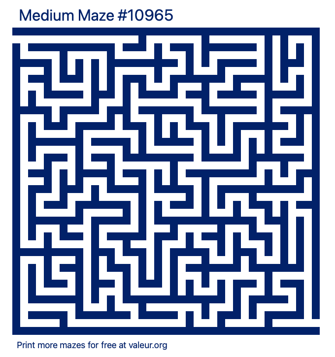 Free Printable Medium Maze number 10965