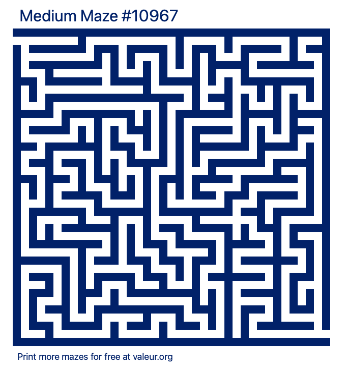 Free Printable Medium Maze number 10967