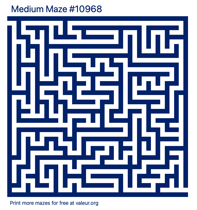 Free Printable Medium Maze number 10968