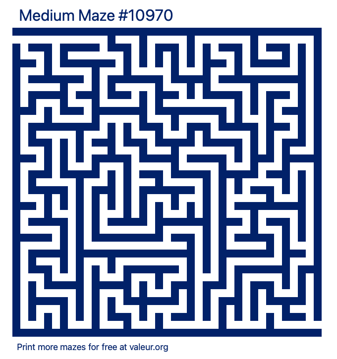Free Printable Medium Maze number 10970