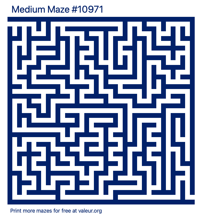 Free Printable Medium Maze number 10971