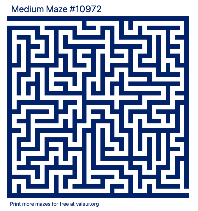 Free Printable Medium Maze number 10972