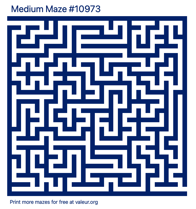 Free Printable Medium Maze number 10973