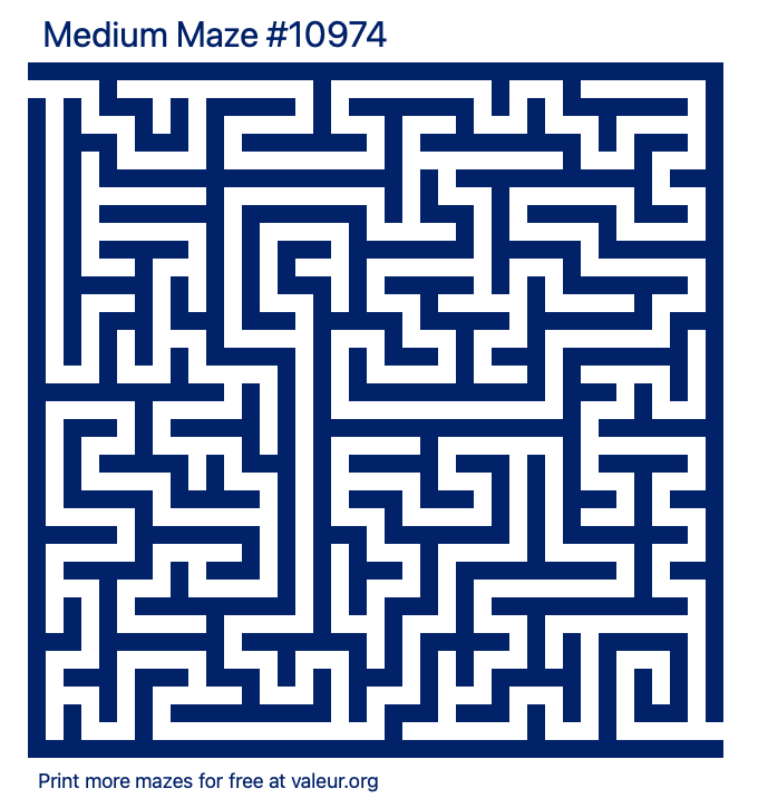 Free Printable Medium Maze number 10974