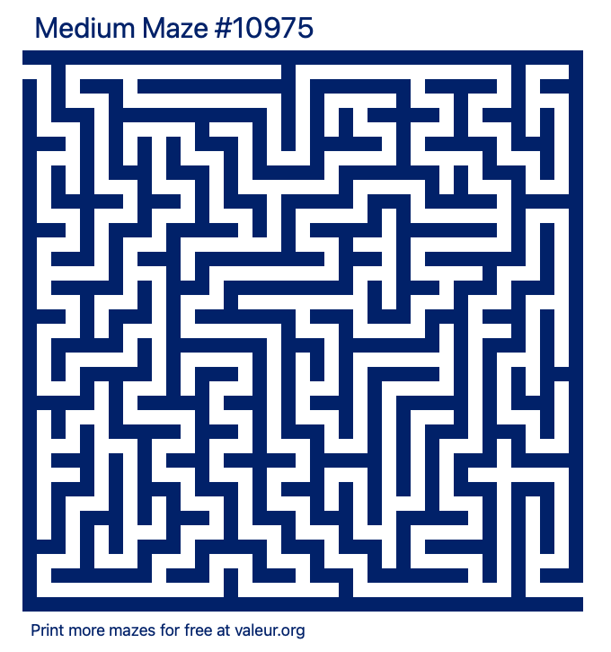 Free Printable Medium Maze number 10975