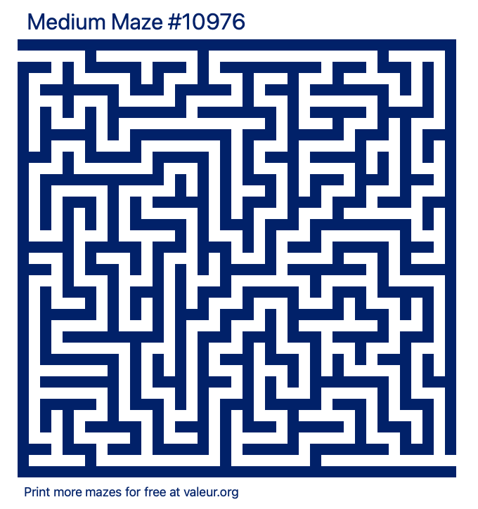 Free Printable Medium Maze number 10976
