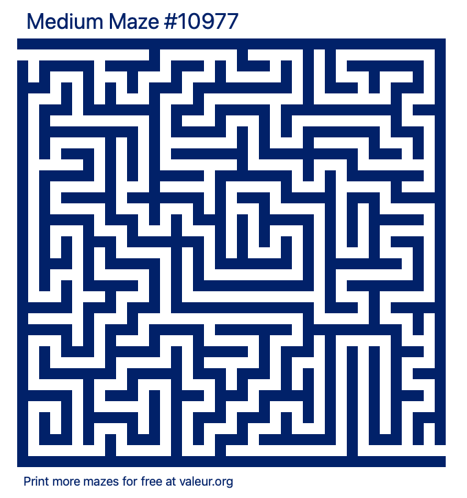 Free Printable Medium Maze number 10977
