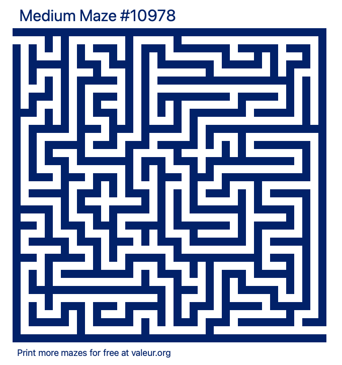 Free Printable Medium Maze number 10978
