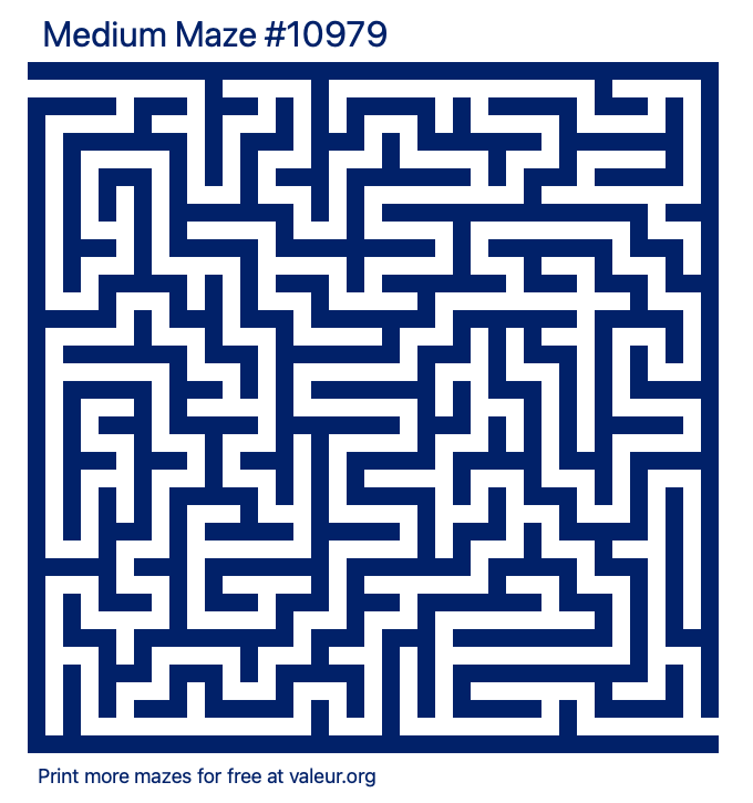 Free Printable Medium Maze number 10979