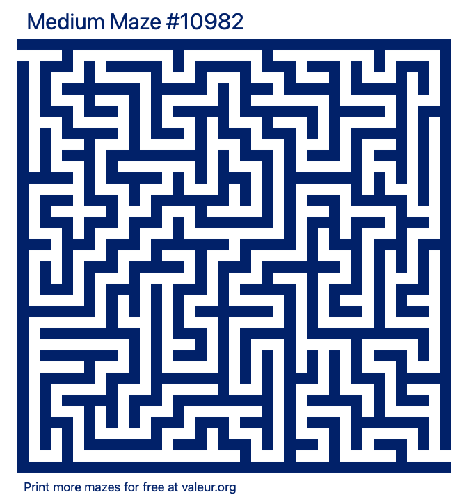 Free Printable Medium Maze number 10982