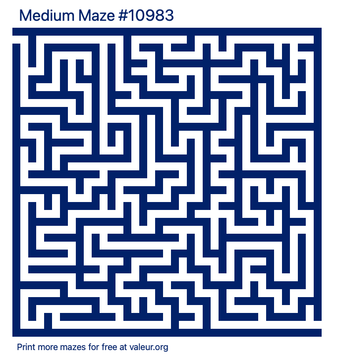 Free Printable Medium Maze number 10983