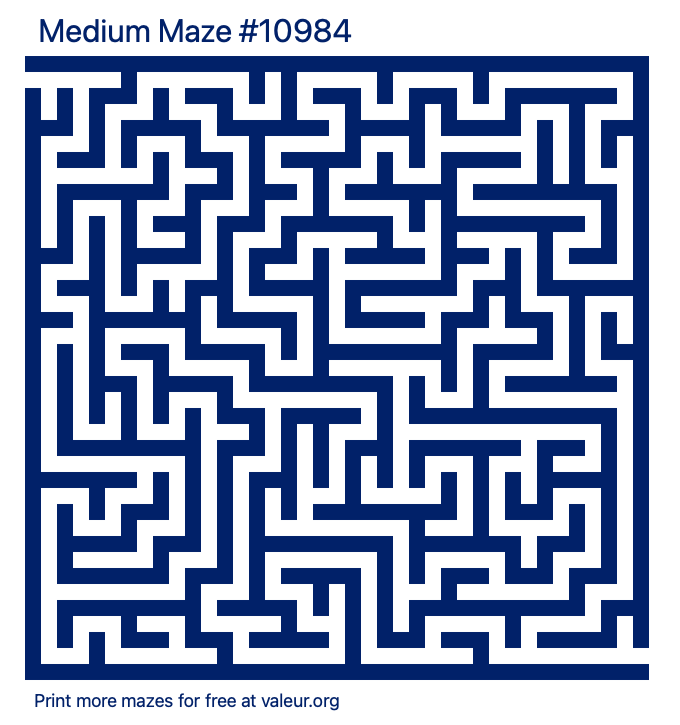 Free Printable Medium Maze number 10984