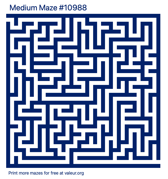 Free Printable Medium Maze number 10988