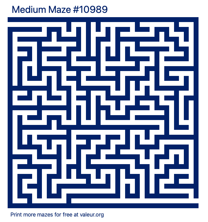Free Printable Medium Maze number 10989