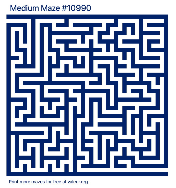 Free Printable Medium Maze number 10990