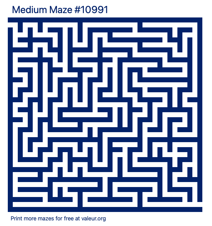 Free Printable Medium Maze number 10991