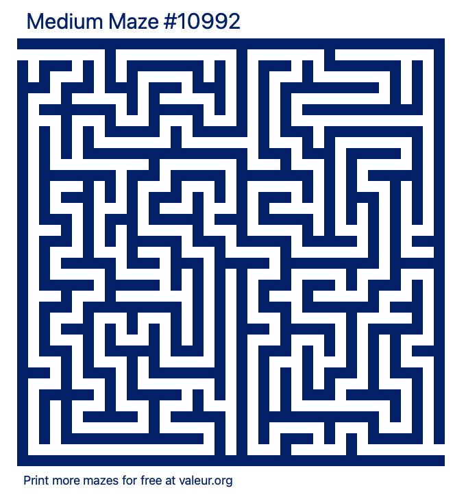 Free Printable Medium Maze number 10992