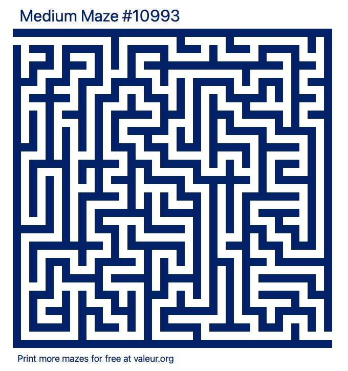 Free Printable Medium Maze number 10993