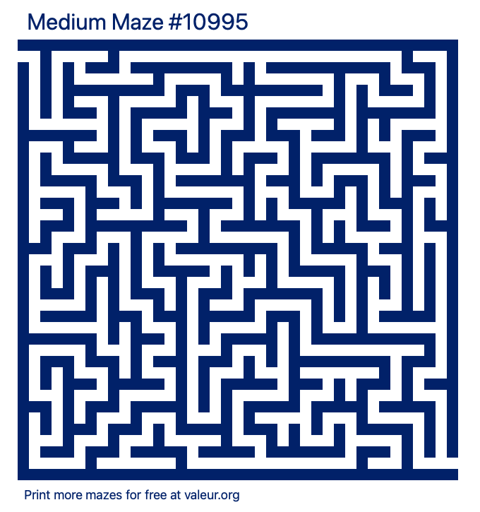 Free Printable Medium Maze number 10995