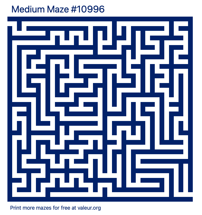 Free Printable Medium Maze number 10996