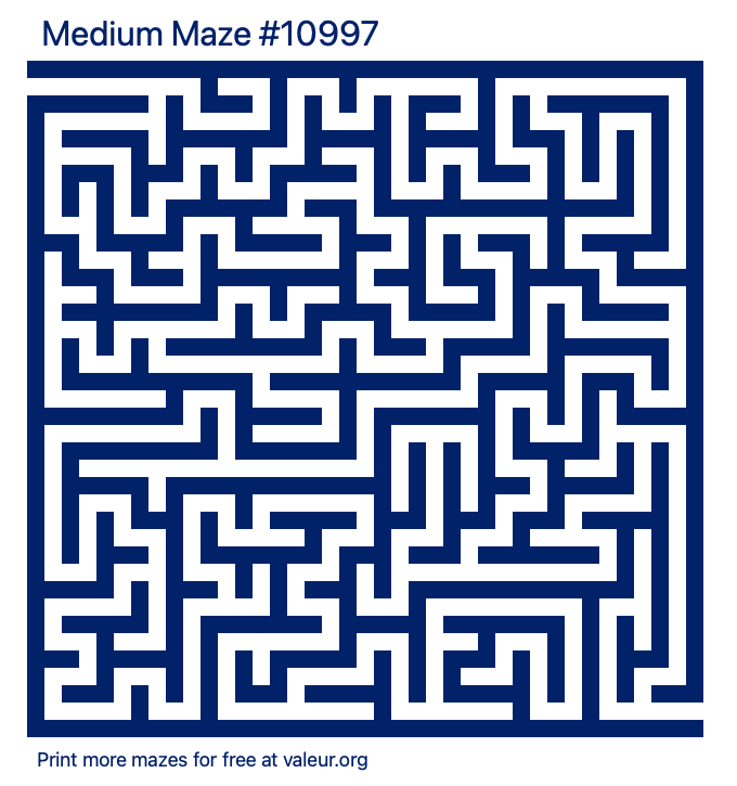 Free Printable Medium Maze number 10997