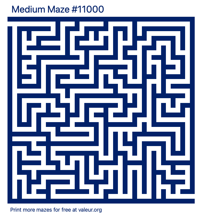 Free Printable Medium Maze number 11000