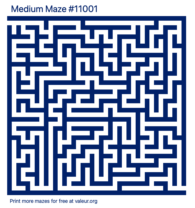 Free Printable Medium Maze number 11001