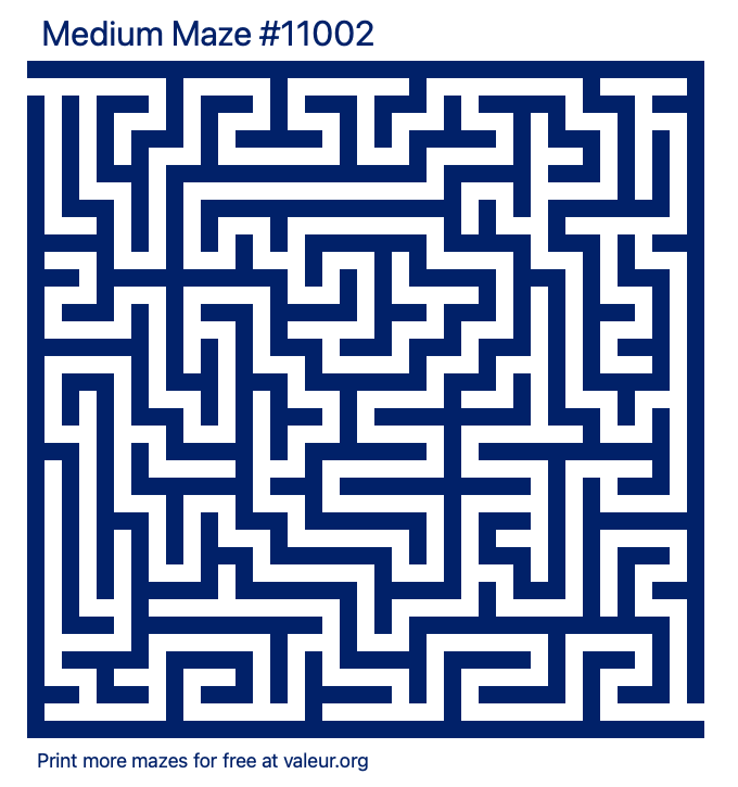 Free Printable Medium Maze number 11002