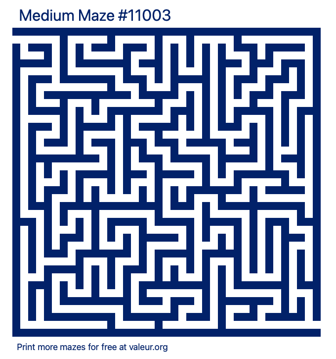 Free Printable Medium Maze number 11003