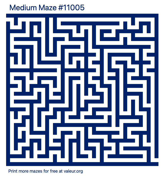 Free Printable Medium Maze number 11005