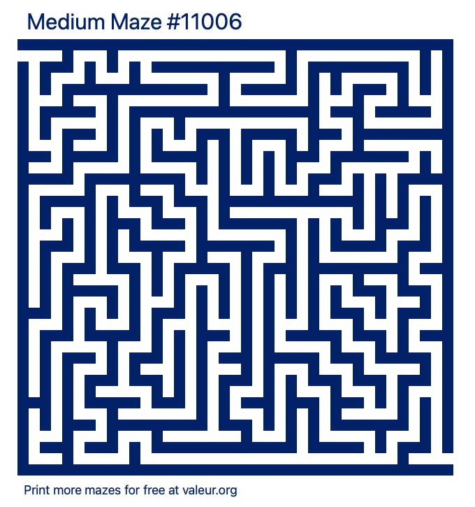 Free Printable Medium Maze number 11006