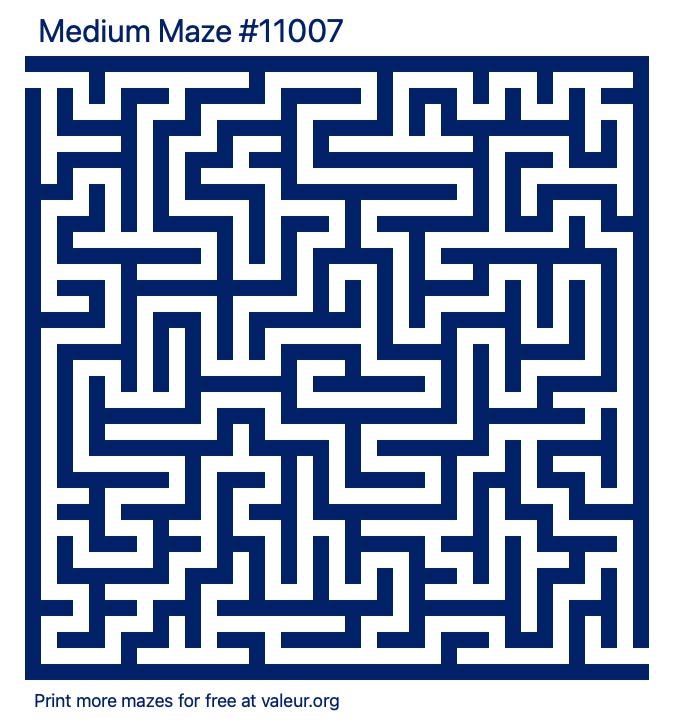 Free Printable Medium Maze number 11007