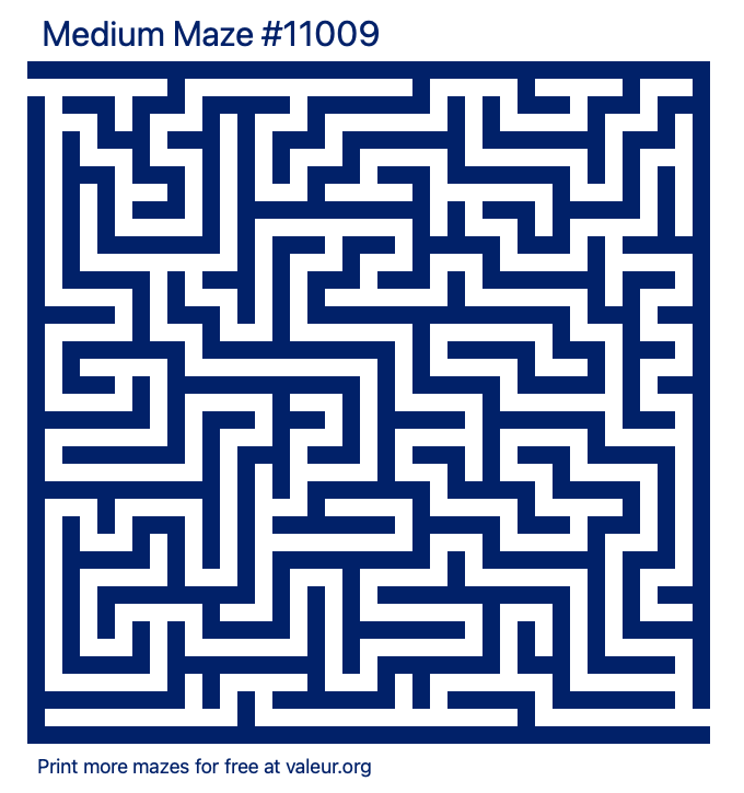 Free Printable Medium Maze number 11009