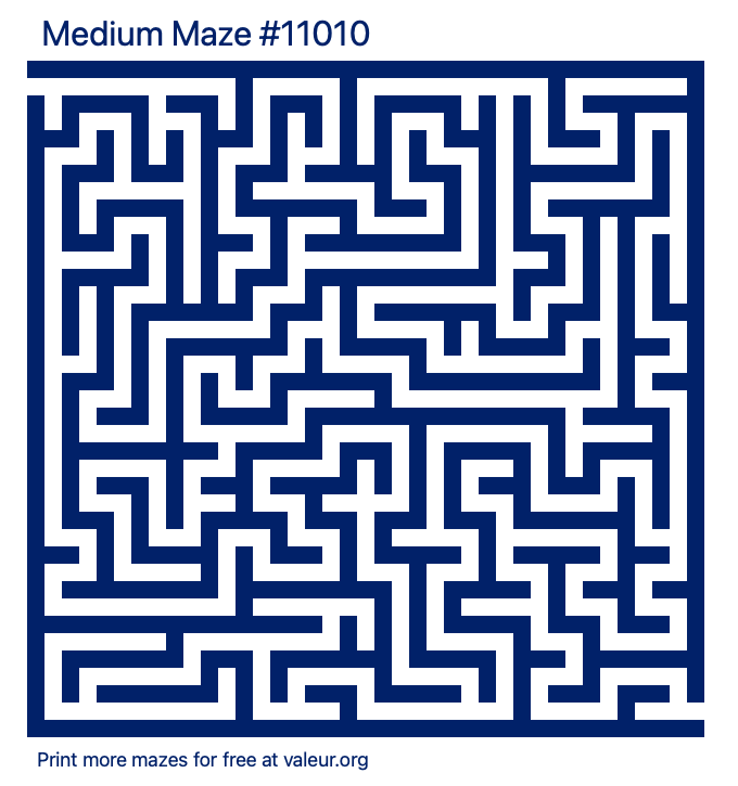 Free Printable Medium Maze number 11010