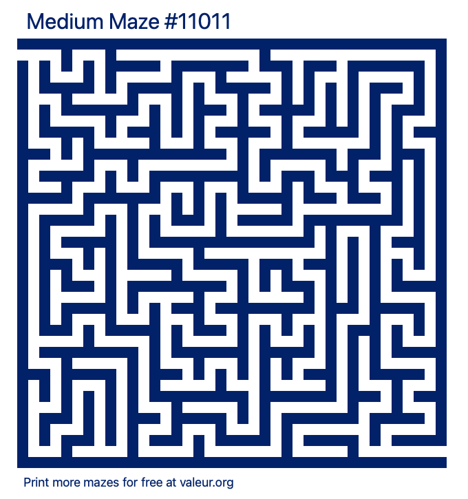 Free Printable Medium Maze number 11011