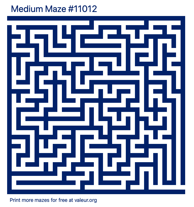 Free Printable Medium Maze number 11012