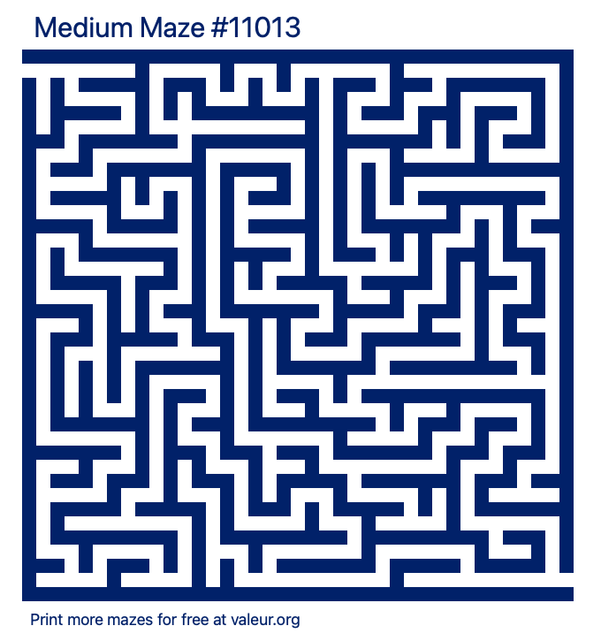 Free Printable Medium Maze number 11013