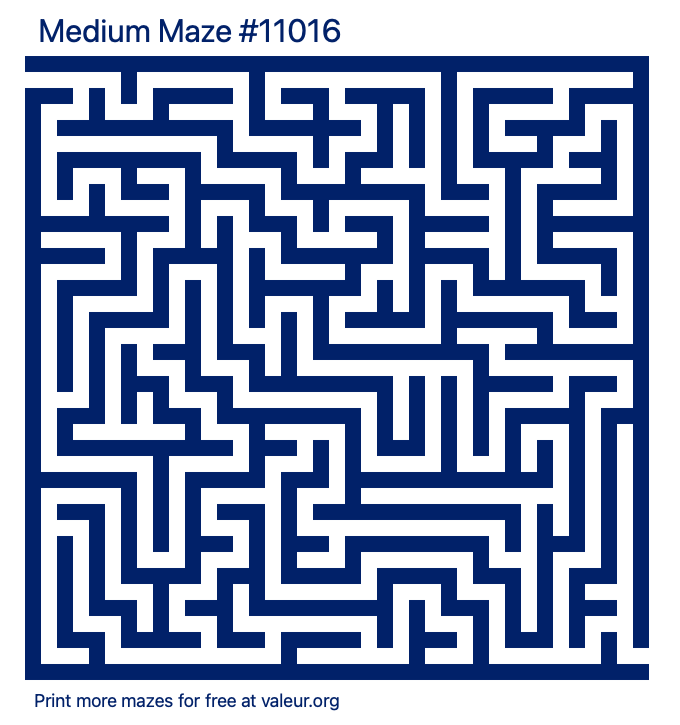 Free Printable Medium Maze number 11016
