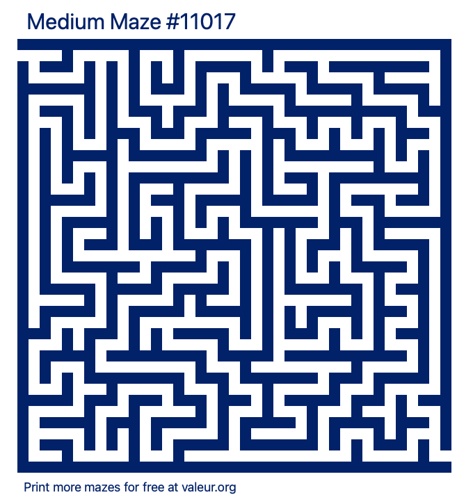 Free Printable Medium Maze number 11017