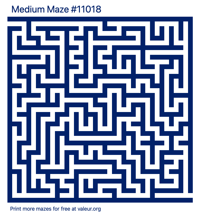 Free Printable Medium Maze number 11018