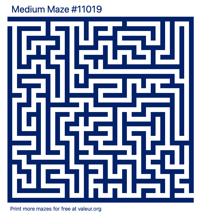 Free Printable Medium Maze number 11019