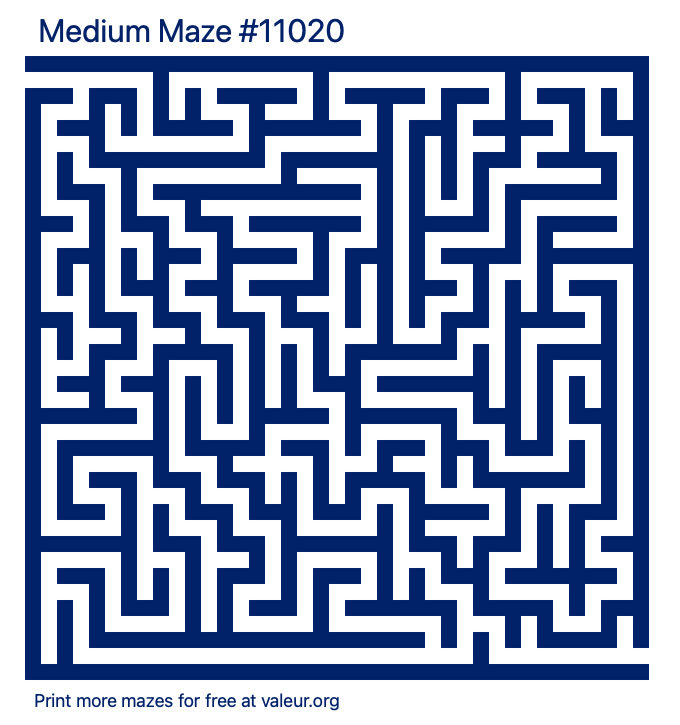 Free Printable Medium Maze number 11020