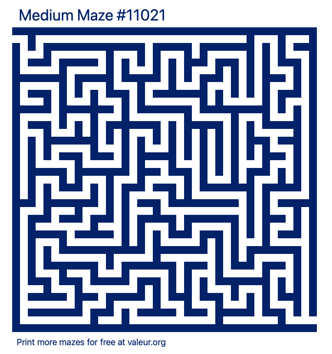 Free Printable Medium Maze number 11021